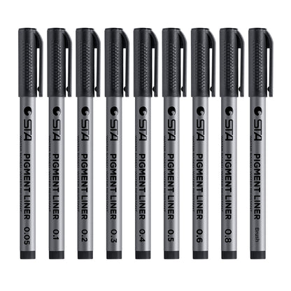 9pcs Professional Micro-Nib Fineliner Drawing Pens