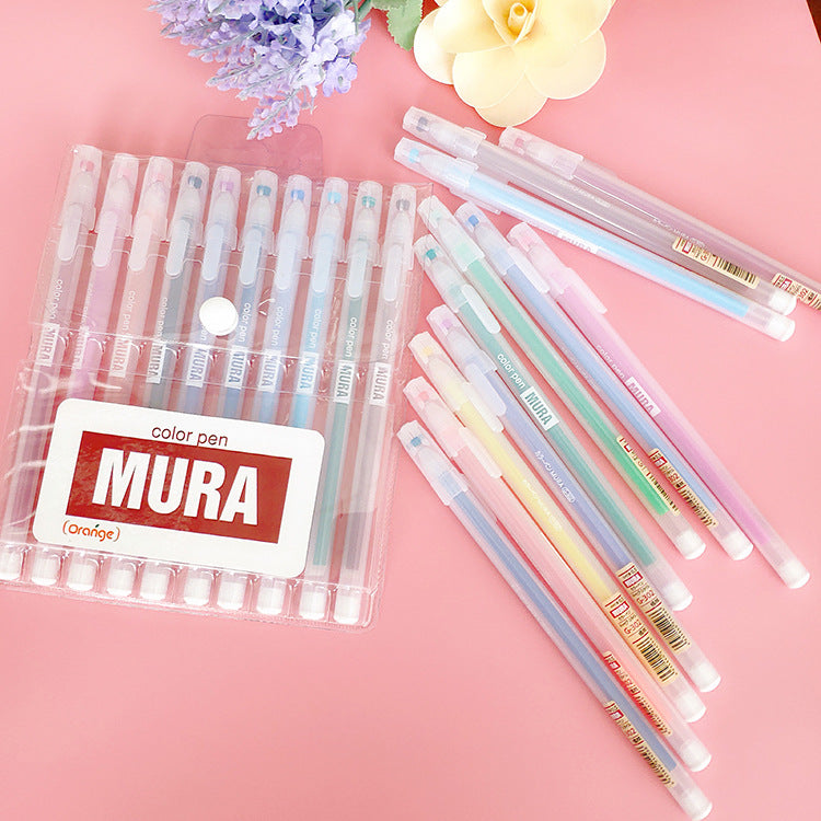 Frosted Transparent 12pcs Candy Color Gel Pens