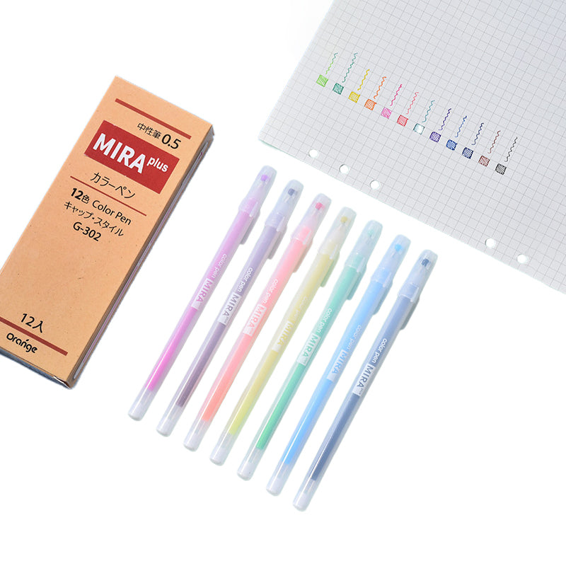Frosted Transparent 12pcs Candy Color Gel Pens