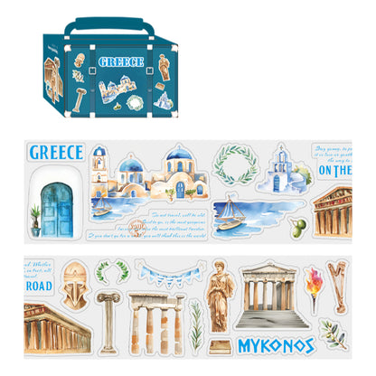 Hand-Drawn Style City Travel Waterproof PET Washi Tape