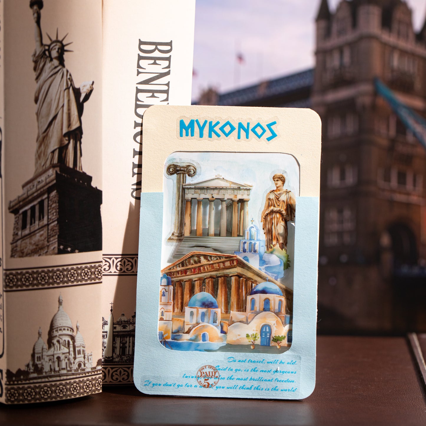 Hand-Drawn Style City Travel Waterproof PET Washi Tape