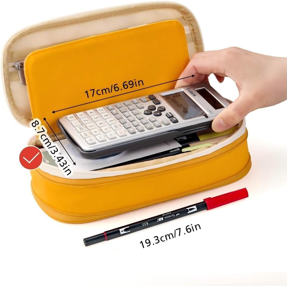 Large Capacity Macaron Color Canvas Pencil Pen Case Pen Holder Organizer
