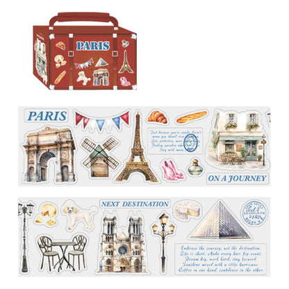Hand-Drawn Style City Travel Waterproof PET Washi Tape