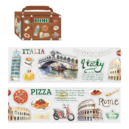 Hand-Drawn Style City Travel Waterproof PET Washi Tape