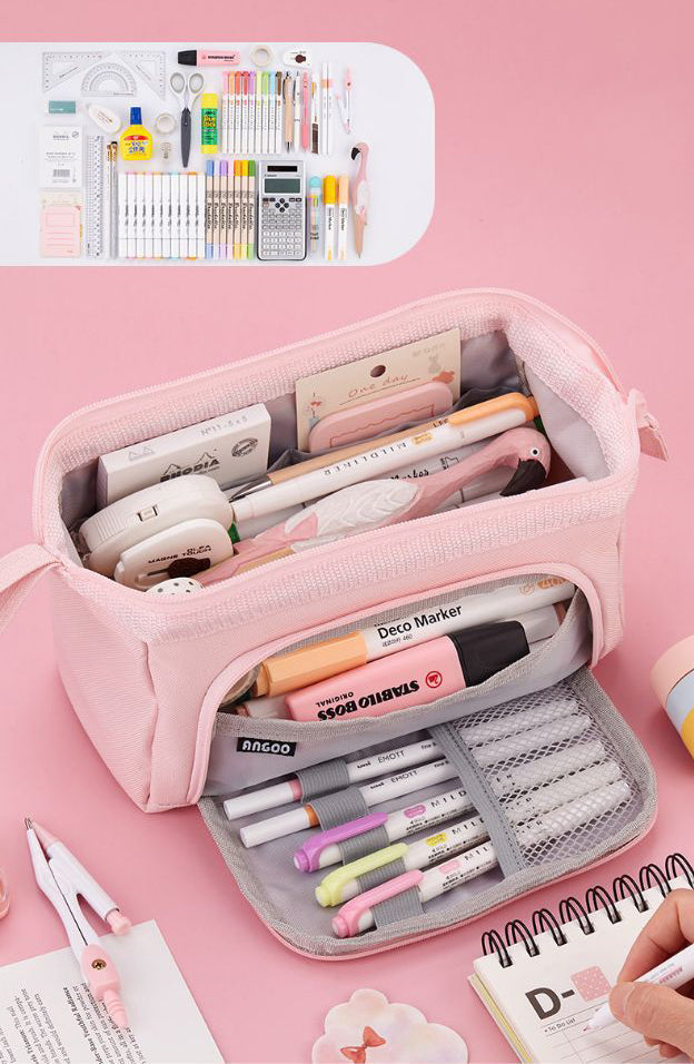Minimalist Large Capacity Portable Pencil Case Organizer