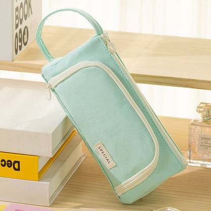 Multi-Functional Large Capacity Canvas Pencil Case Pencil Bag Organizer