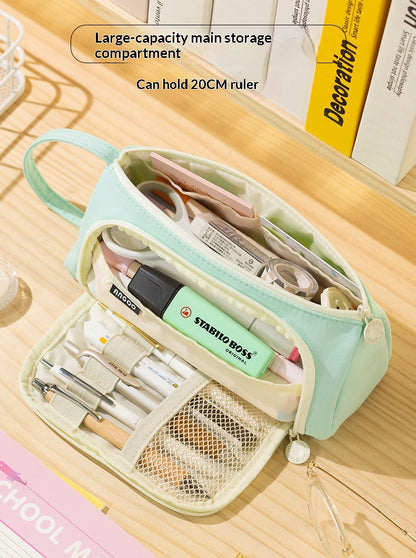 Multi-Functional Large Capacity Canvas Pencil Case Pencil Bag Organizer