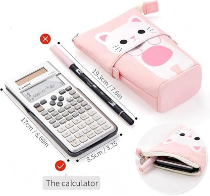 Multi-functional Pop Up Canvas Cat Pencil Case Pen Holder Organizer