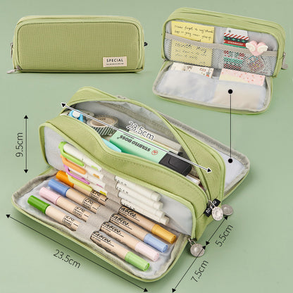 Multifunctional Large Capacity Macaron Dual-Opening Oxford Pencil Case Pencil Bag Organizer