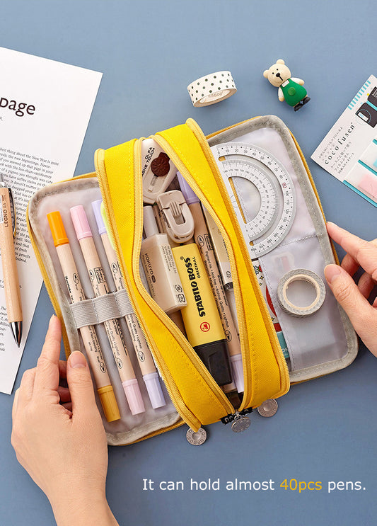 Multifunctional Large Capacity Macaron Dual-Opening Oxford Pencil Case Pencil Bag Organizer