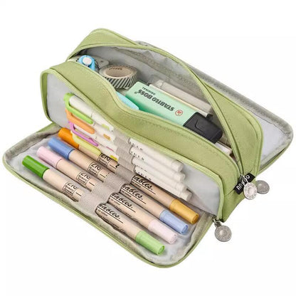 Multifunctional Large Capacity Macaron Dual-Opening Oxford Pencil Case Pencil Bag Organizer