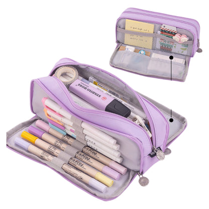 Multifunctional Large Capacity Macaron Dual-Opening Oxford Pencil Case Pencil Bag Organizer
