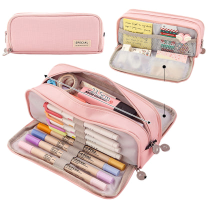 Multifunctional Large Capacity Macaron Dual-Opening Oxford Pencil Case Pencil Bag Organizer