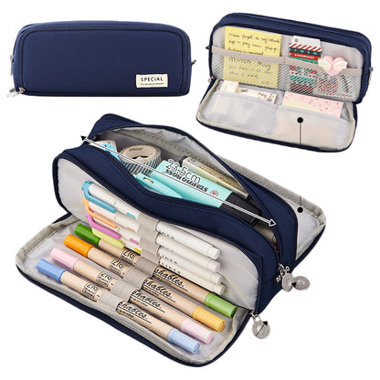 Multifunctional Large Capacity Macaron Dual-Opening Oxford Pencil Case Pencil Bag Organizer