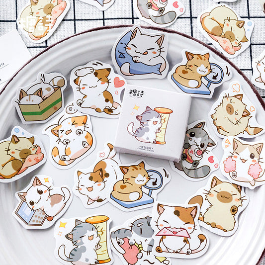45pcs Cute Cat Planner Envelope Sealing Scrapbook Stickers