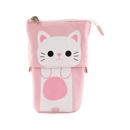Multi-functional Pop Up Canvas Cat Pencil Case Pen Holder Organizer