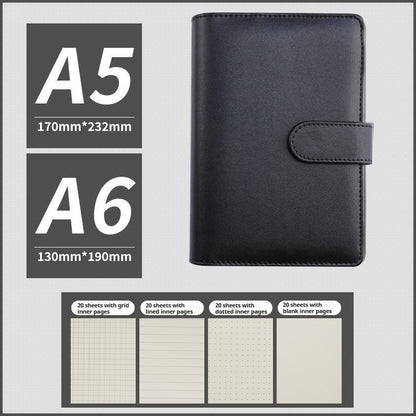 Portable Macaron Soft Leather A5 / A6 Loose-Leaf Notebook Handbook