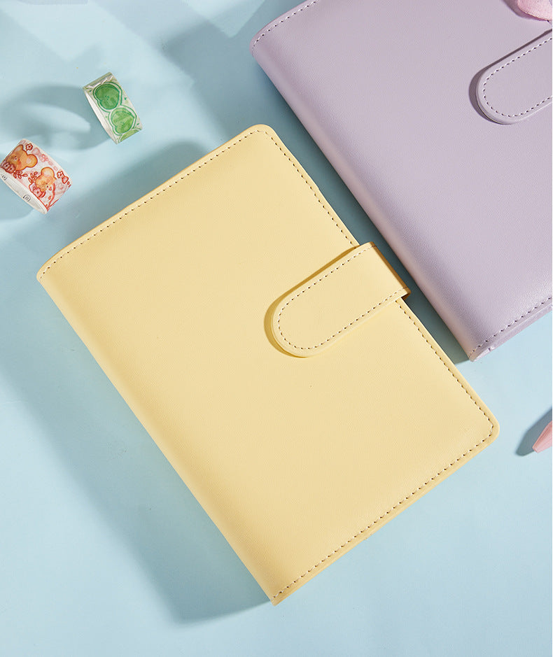 Portable Macaron Soft Leather A5 / A6 Loose-Leaf Notebook Handbook