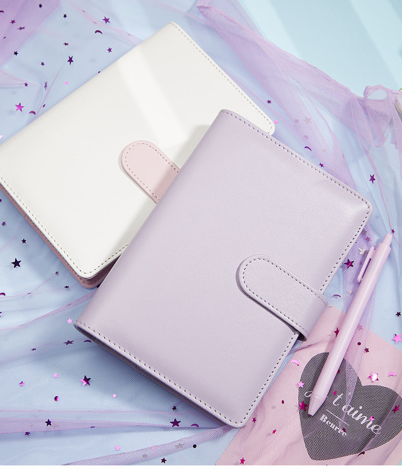 Portable Macaron Soft Leather A5 / A6 Loose-Leaf Notebook Handbook