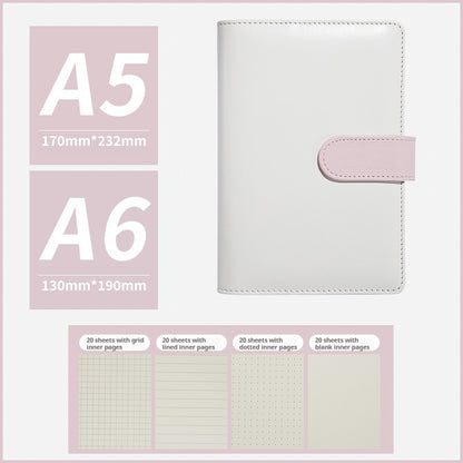 Portable Macaron Soft Leather A5 / A6 Loose-Leaf Notebook Handbook