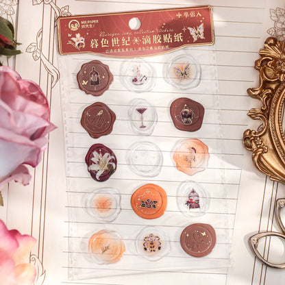 Vintage Faux Wax Seal Sticker Envelope Sealing Sticker