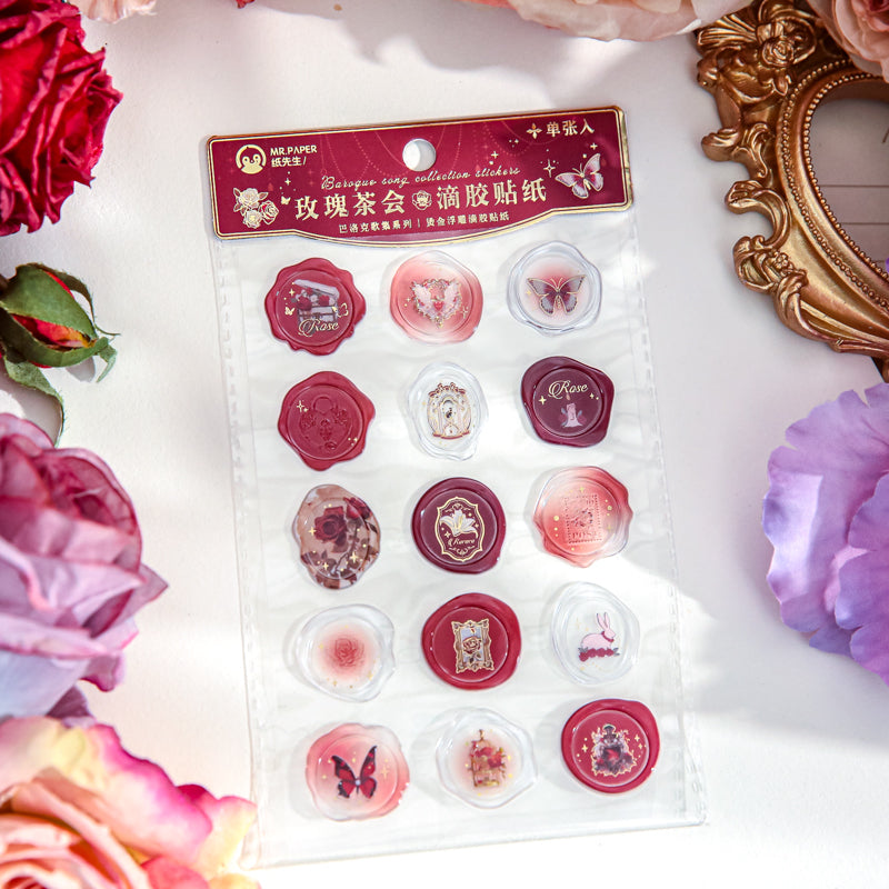 Vintage Faux Wax Seal Sticker Envelope Sealing Sticker