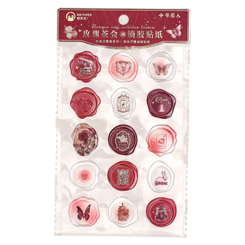 Vintage Faux Wax Seal Sticker Envelope Sealing Sticker