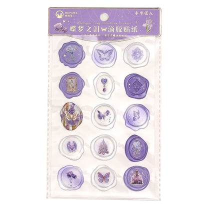 Vintage Faux Wax Seal Sticker Envelope Sealing Sticker