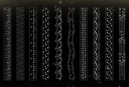 20pcs Laser Silver Stamping Starlight Long Strip Waterproof PET Stickers